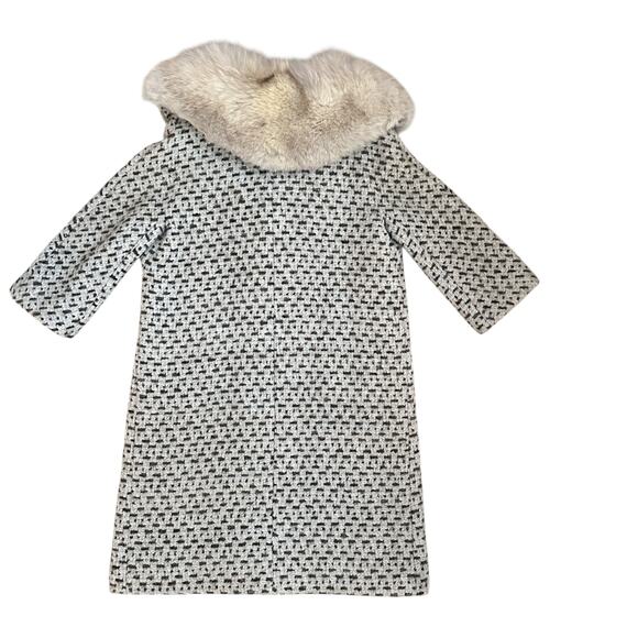 1950s Union Made Jeshiva New York Wool Tweed Coat Fur Collar Davison’s Vintage - Picture 8 of 13